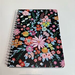 Vera Bradley Floral Spiral Notebook Journal Black with Multi-Color Blooms